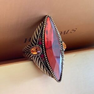 Heidi Daus Crystal Statement Ring Garnet SZ 9